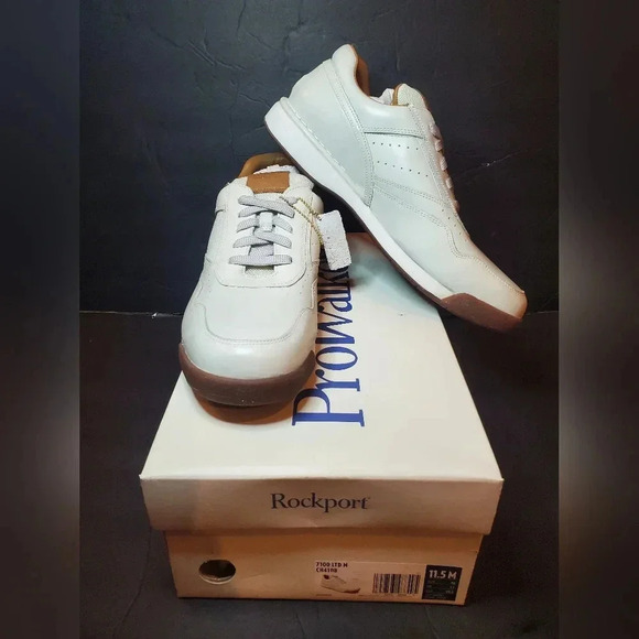 BNIB Mens Rockport 7100 LTD M size 11.5 Limited Edition Off White Leather Shoes - Picture 1 of 10